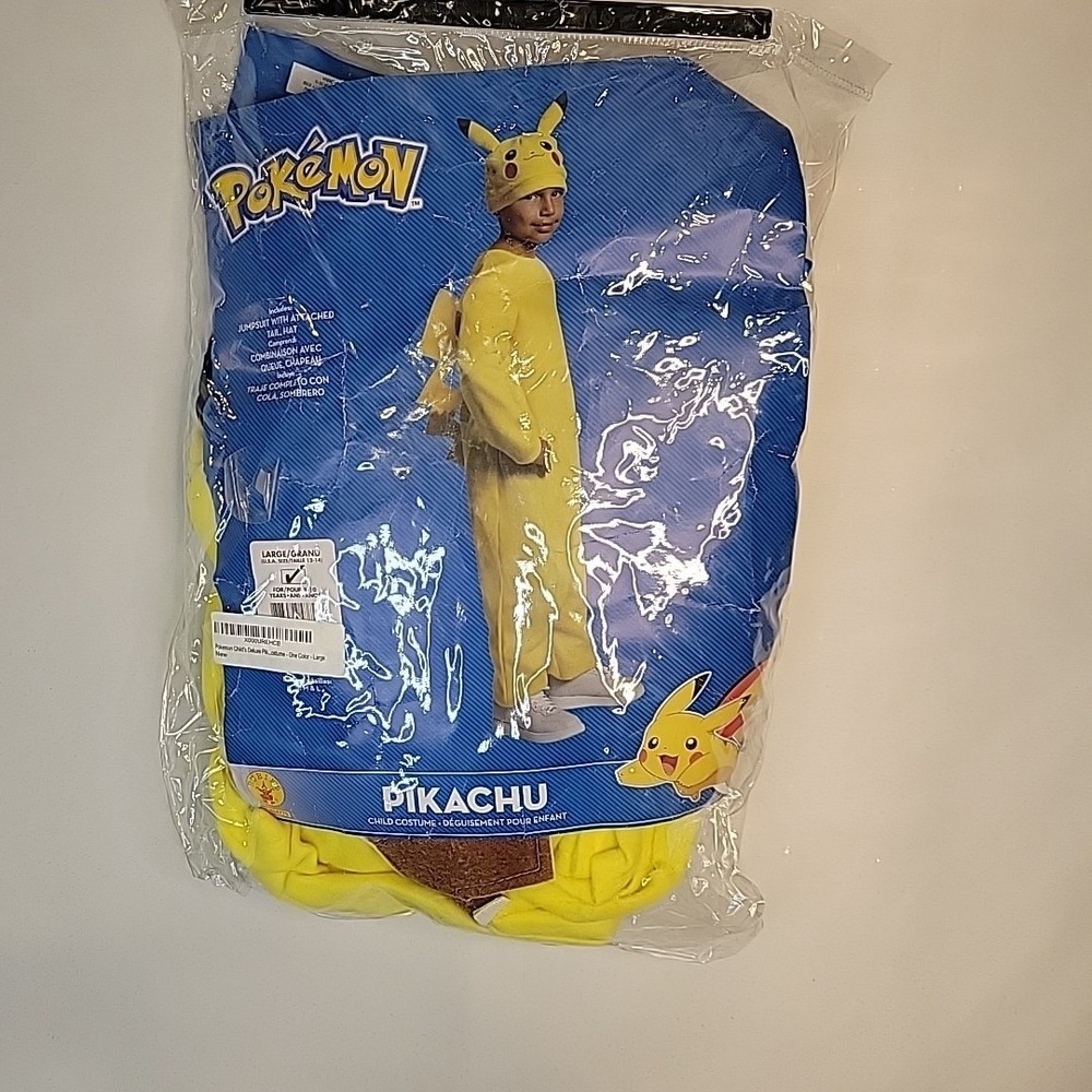 Pokemon Pikachu Child Costume L 8-10 Years Jumpsuit‎ & Hat Rubie's Cosplay
